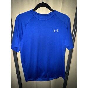 Under Armour Blue Mens Tech Tee Shirt Medium Crew Neck Loose